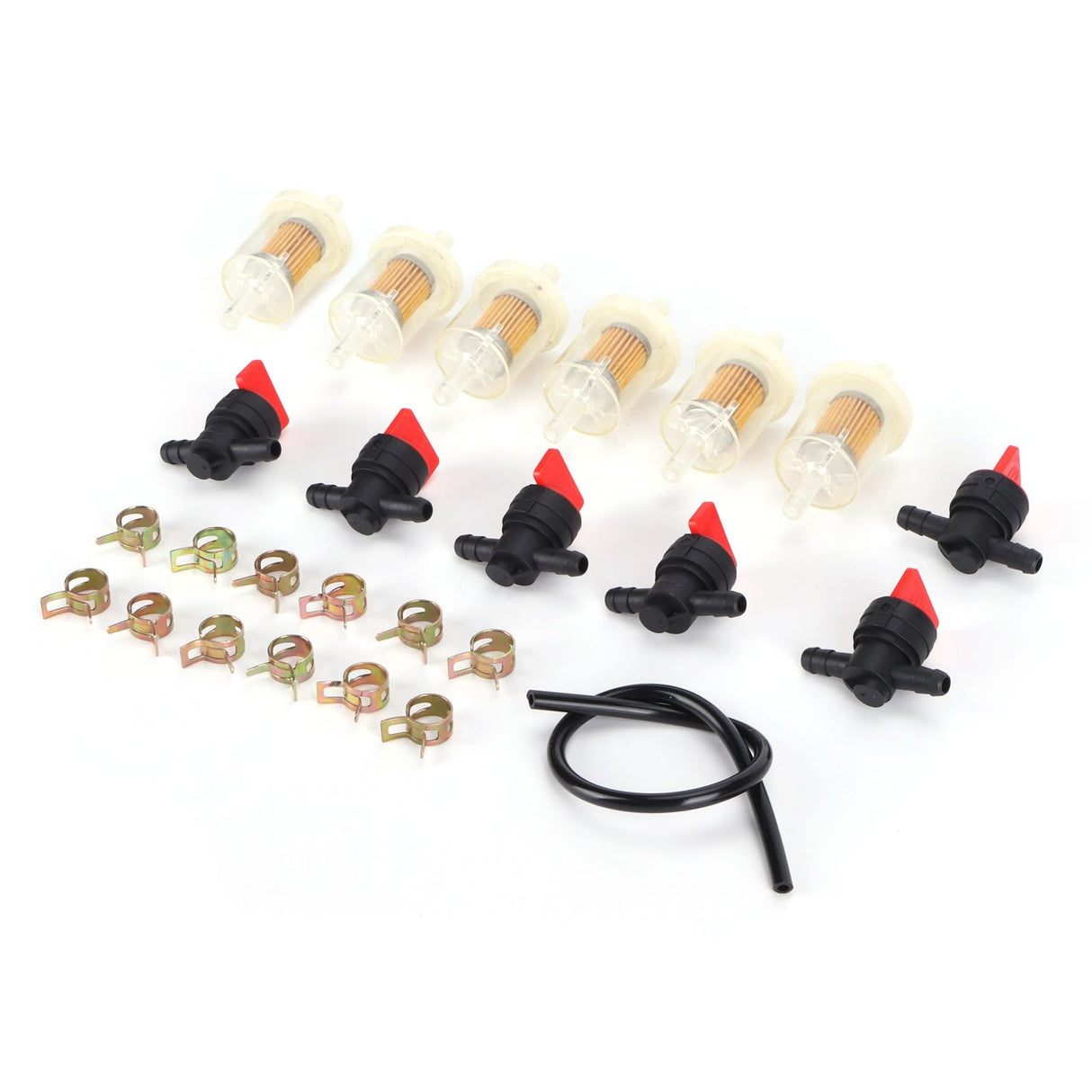 Gas Tank Shut Off Valve Clamp Fuel Filter Fuel Line Kit Lawn Mower Brush Cutter Accessory