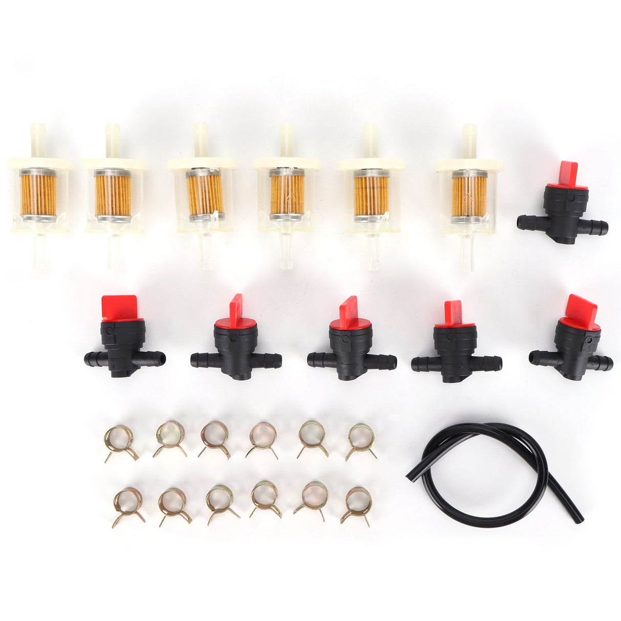 Gas Tank Shut Off Valve Clamp Fuel Filter Fuel Line Kit Lawn Mower Brush Cutter Accessory