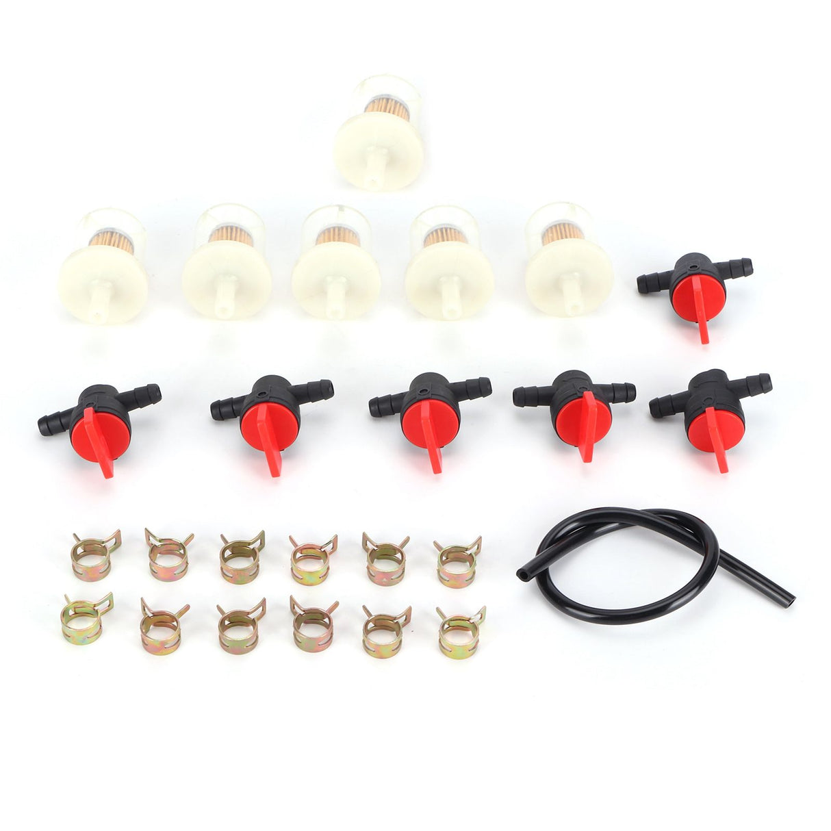 Gas Tank Shut Off Valve Clamp Fuel Filter Fuel Line Kit Lawn Mower Brush Cutter Accessory