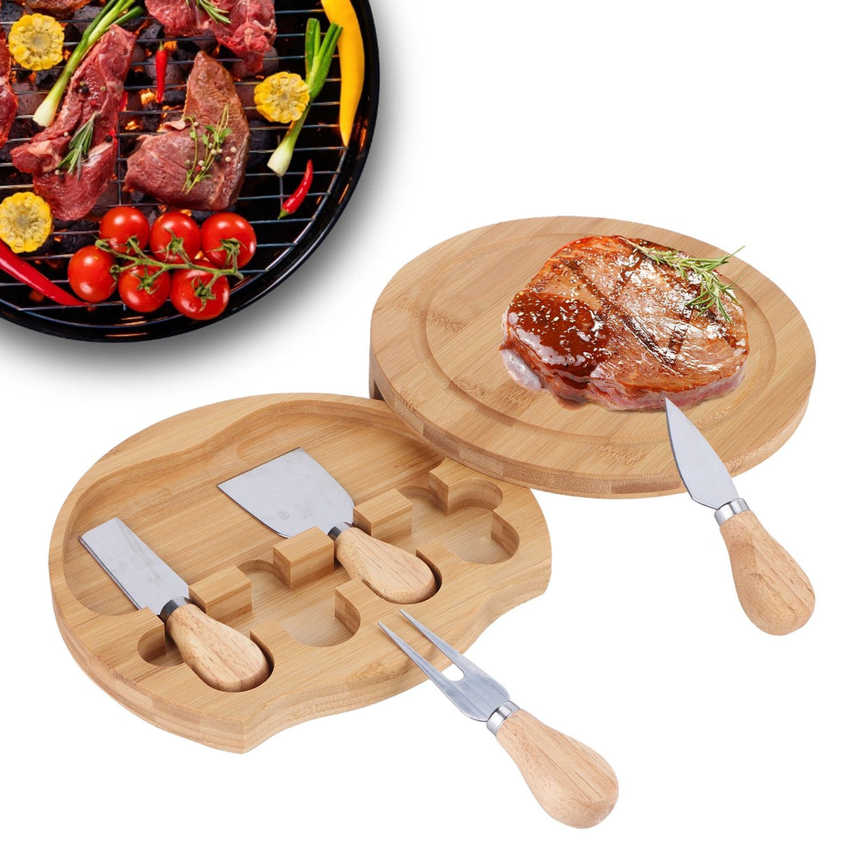 Stainless Steel Cheese Knives Wood Handle Cheese Cutting Knife Cutter Set Barbecue Kitchen Tools