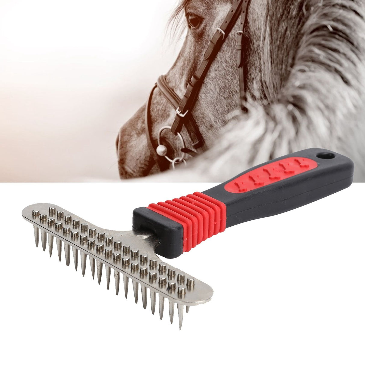 Pet Fur Grooming Rake Stainless Steel Cleaning Brush Comb Dematting Tool for Dogs RabbitsDouble Row