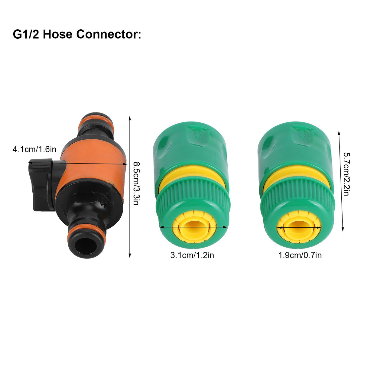 3PCS /Set American Type On/Off Ball Valve Garden Hose Quick Connectors Hose Repair KitG1/2
