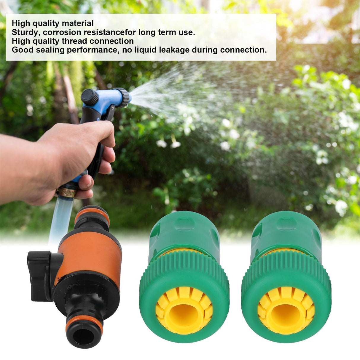 3PCS /Set American Type On/Off Ball Valve Garden Hose Quick Connectors Hose Repair KitG3/4