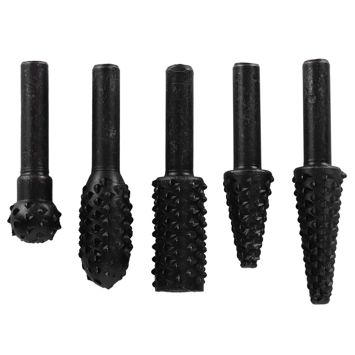 5PCs set Wood Carving File Rasp Woodworking Special Shaped Rotating Embossed Grinding Head