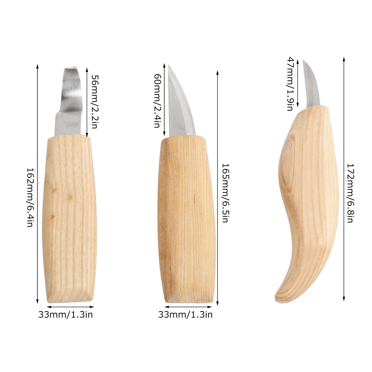 3Pcs/Set DIY Woodcarving Cutter Kit Stainless Steel Knives Woodworking Accessory