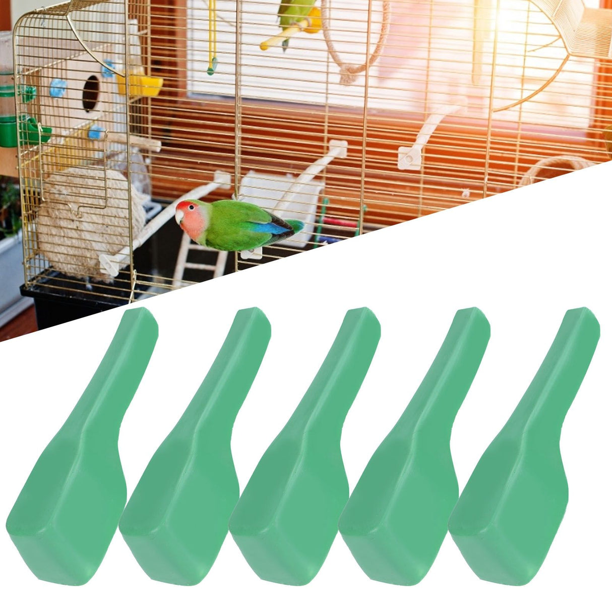5Pcs Bird Feeding Spoon Plastic Food Shovel Birdcage Feeder Accessories Supplies