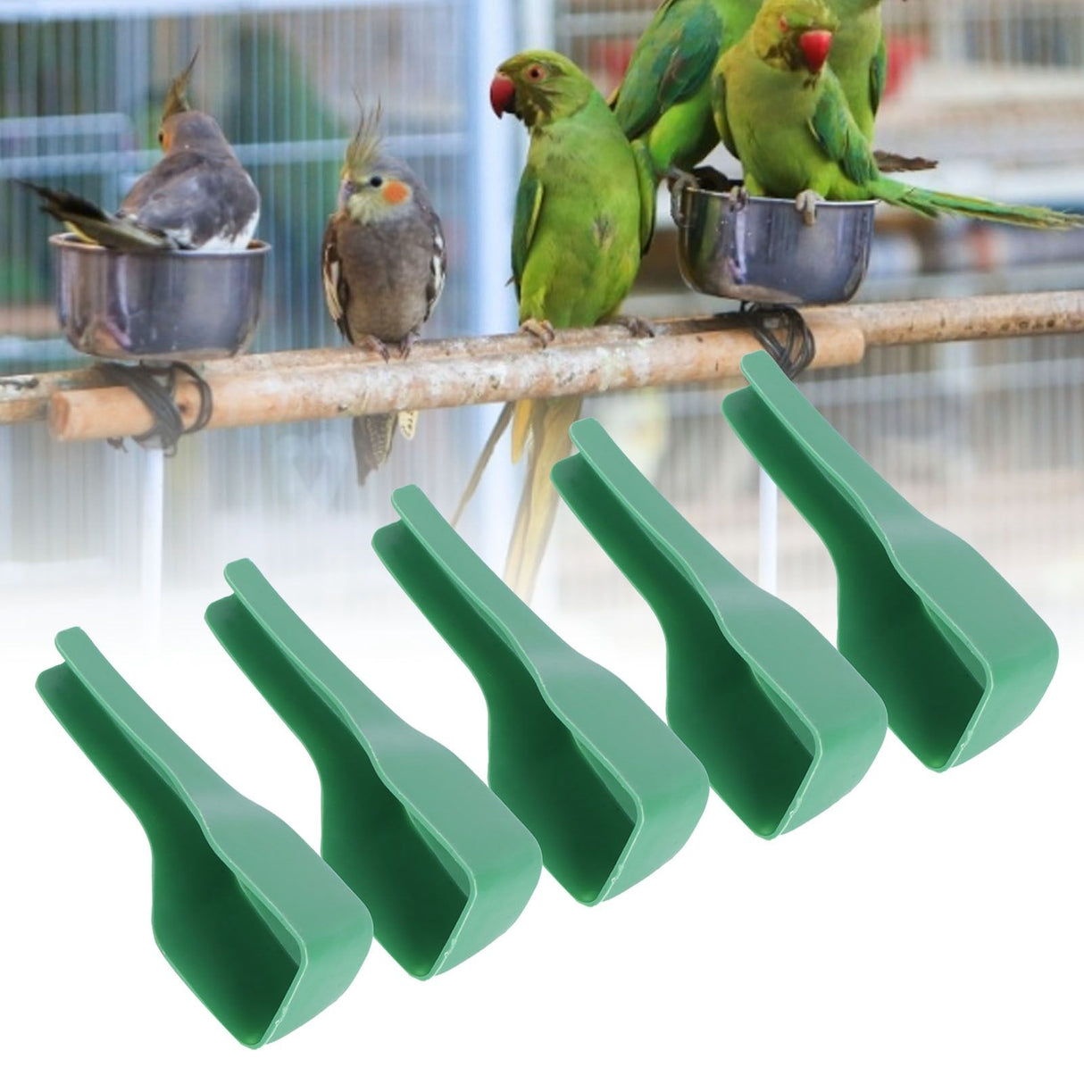 5Pcs Bird Feeding Spoon Plastic Food Shovel Birdcage Feeder Accessories Supplies