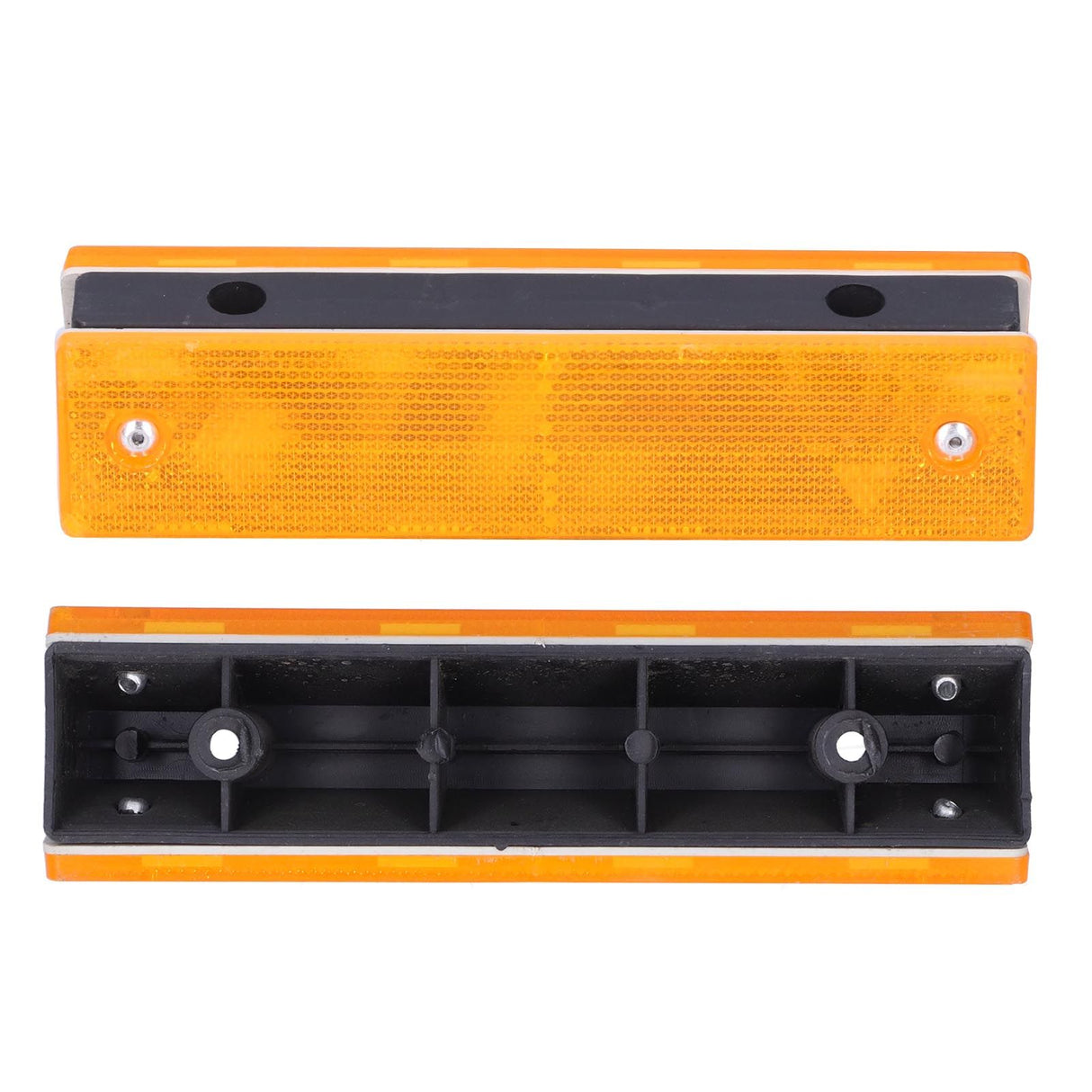2PCS Rectangle Reflective Sign Road Stud Marker for Highway Traffic Warning Facilities(YellowYellow )