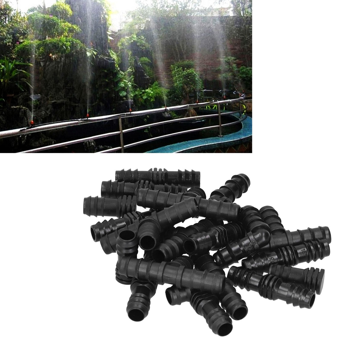 20Pcs/Set Drip Irrigation Sprinkler System Elbow Tee Coupling Connectors Garden Supplies
