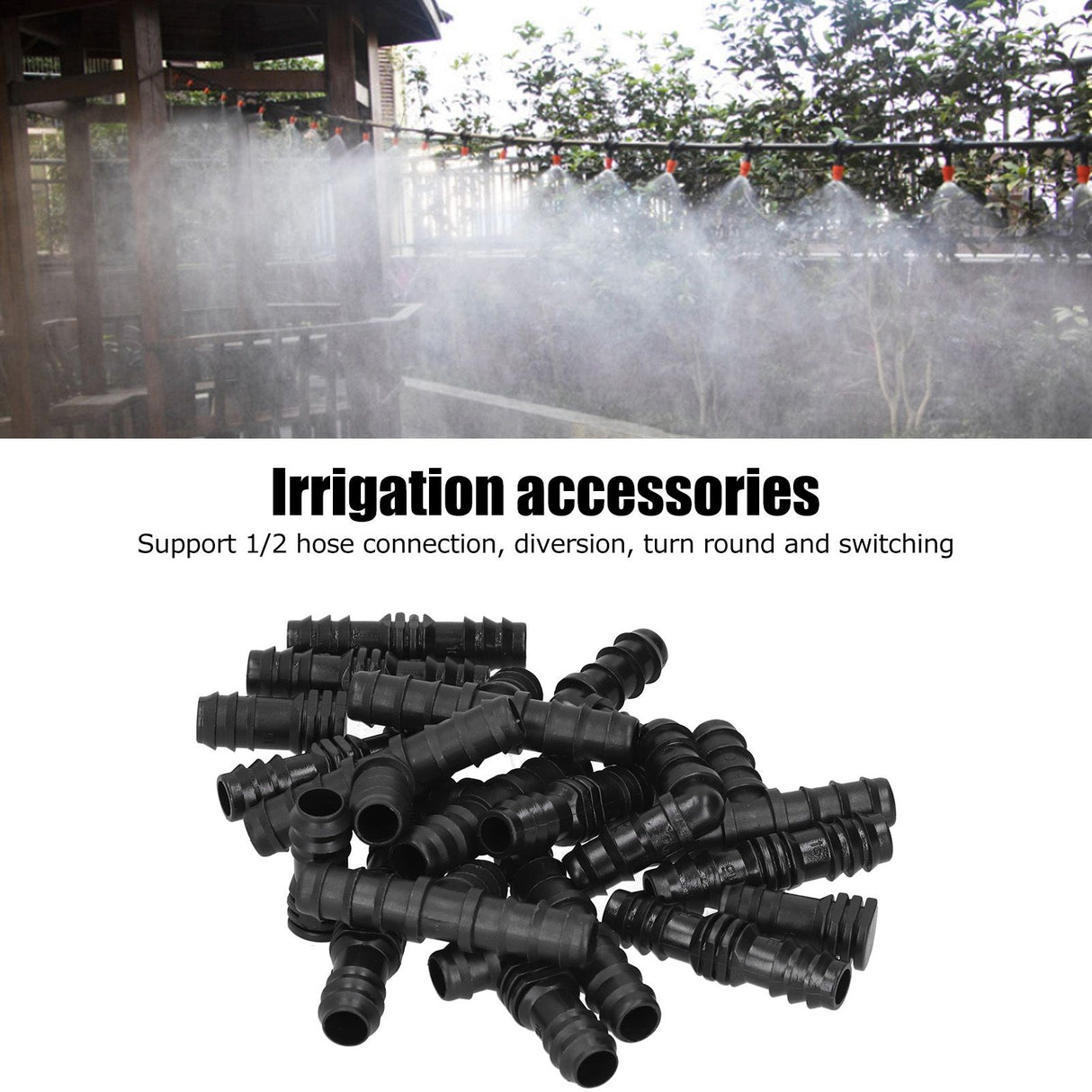 20Pcs/Set Drip Irrigation Sprinkler System Elbow Tee Coupling Connectors Garden Supplies