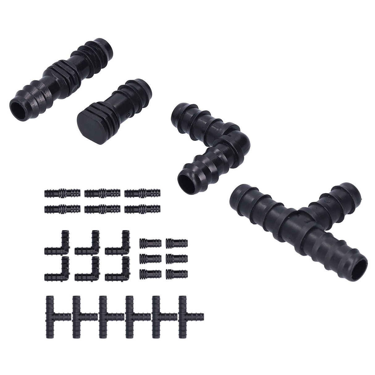 24Pcs/Set Drip Irrigation Fitting Kit 1/2 Tubing Barbed Connectors for Garden Greenhouse