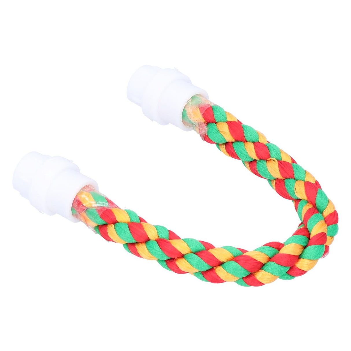 Bird Parrots Stand Colorful U Shape Cotton Rope Standing Climbing Bar Chewing Toy