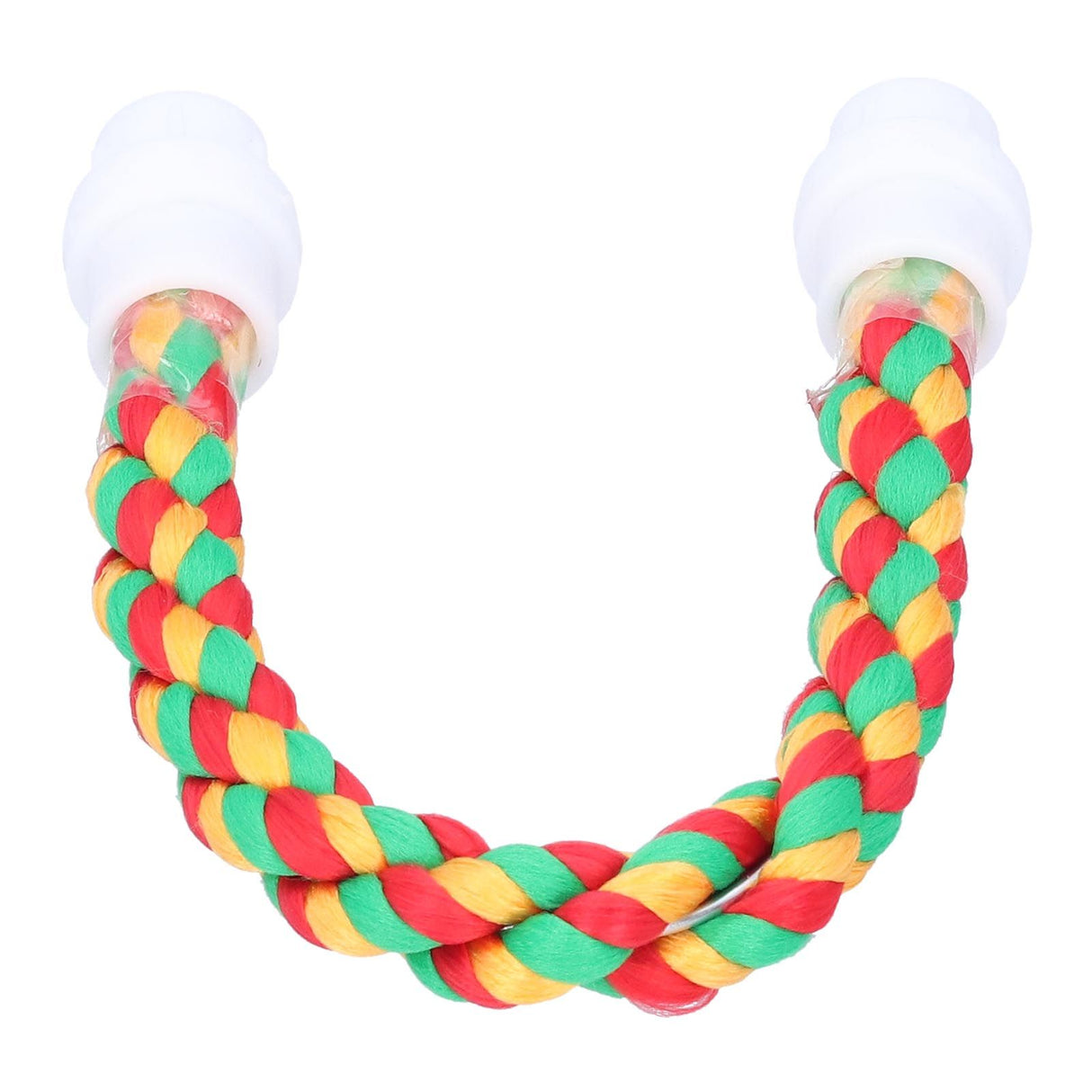 Bird Parrots Stand Colorful U Shape Cotton Rope Standing Climbing Bar Chewing Toy