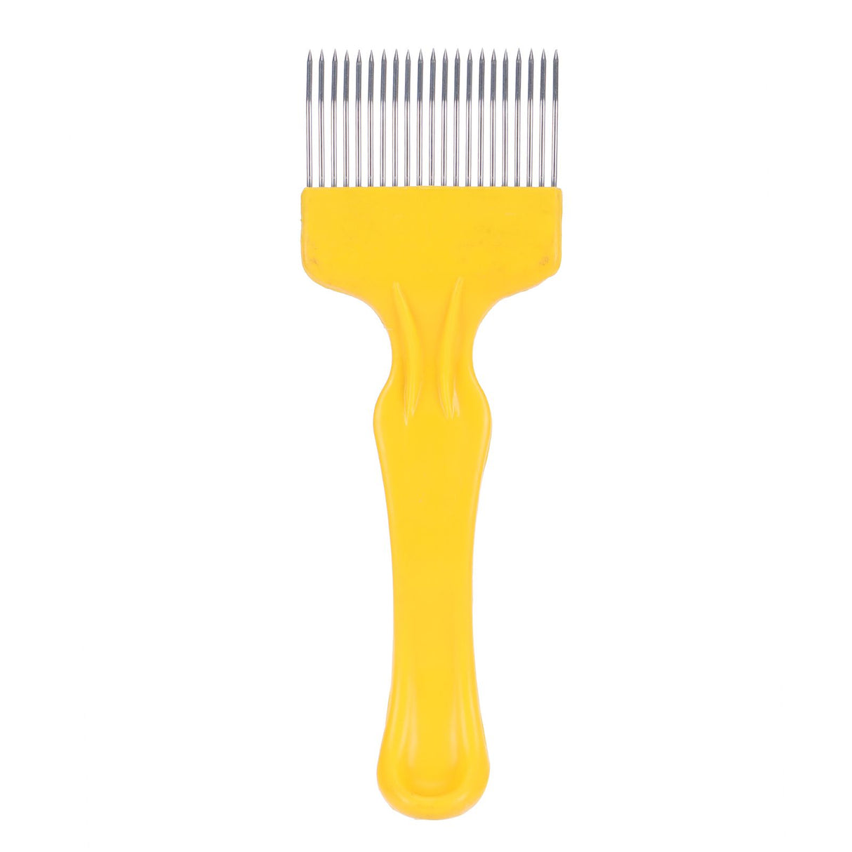 21 Tines Honey Cutter Non Slip Stainless Steel Beekeeping Honey Uncapping Fork Yellow