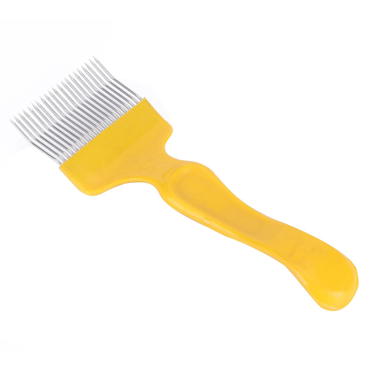 21 Tines Honey Cutter Non Slip Stainless Steel Beekeeping Honey Uncapping Fork Yellow