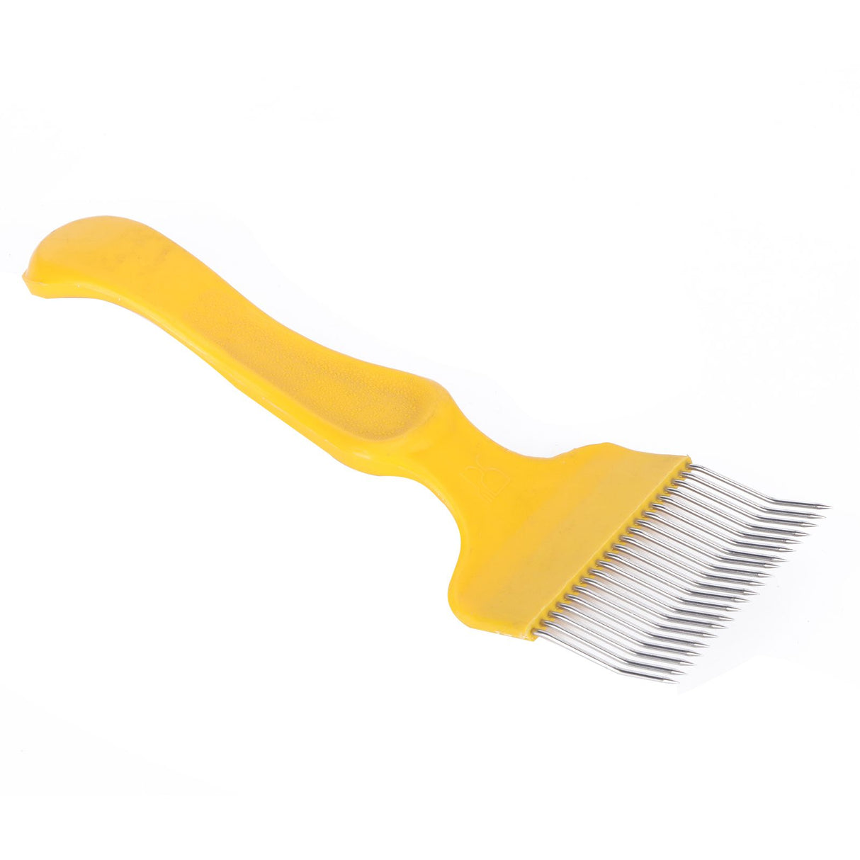 21 Tines Honey Cutter Non Slip Stainless Steel Beekeeping Honey Uncapping Fork Yellow
