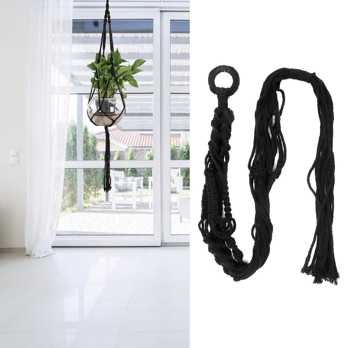 Cotton Twisted Rope Plant Hanger Hanging Planter Decorative Flower Pot Holder Home Decor