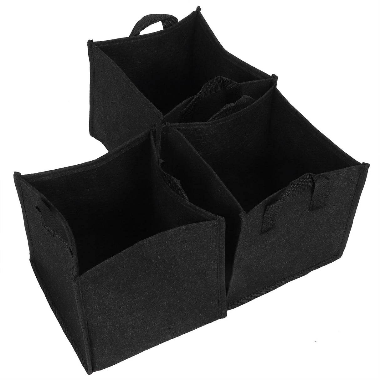 3Pcs Plant Growing Bag with Handles Black Square Felt Garden Vegetable Grow Container19.5x19.5x20cm