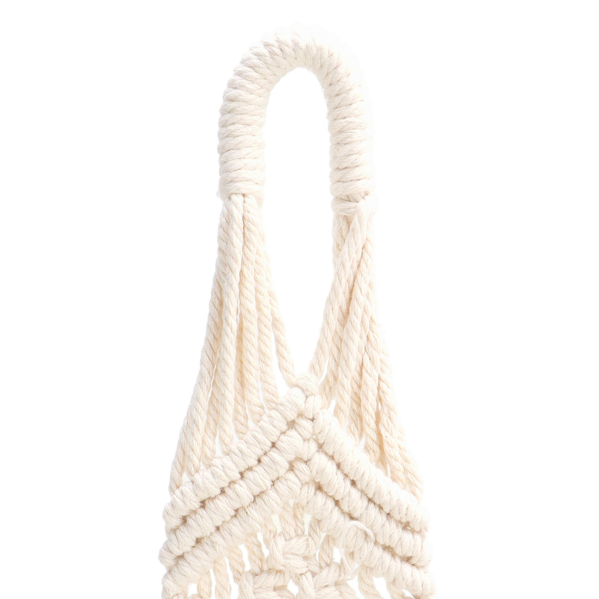 Cotton Rhombus Rope Pattern Plant Hanger with 12 Beads Hanging Flower Pot Holder for Home Decor