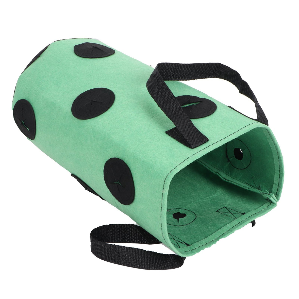 12 Holes Strawberry Planter Bag with Handles Portable Felt Plant Growing Bag for GardenGreen 20x35cm