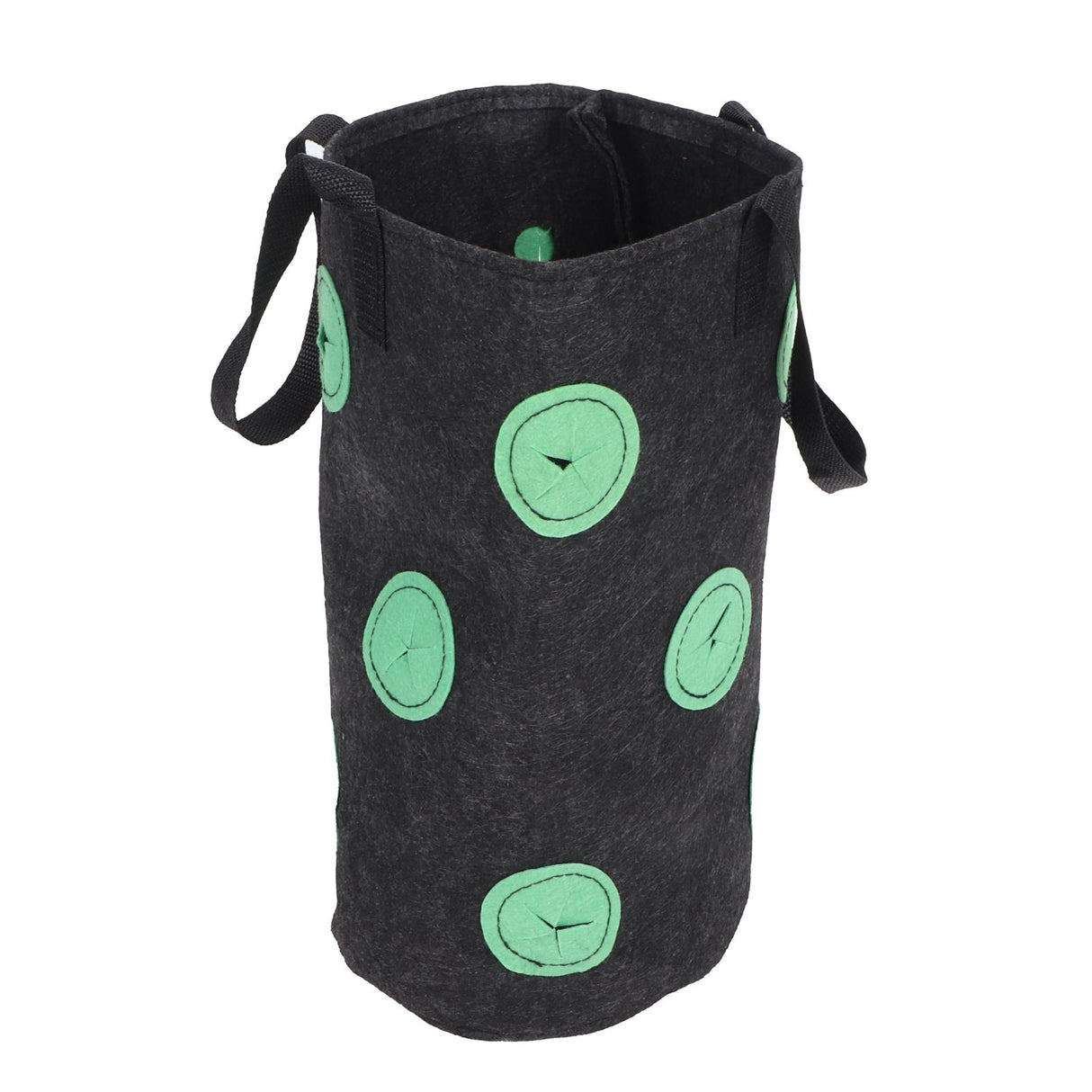 12 Holes Strawberry Planter Bag with Handles Portable Felt Plant Growing Bag for GardenBlack 20x35cm