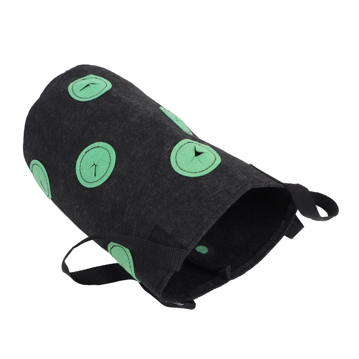 12 Holes Strawberry Planter Bag with Handles Portable Felt Plant Growing Bag for GardenBlack 20x35cm