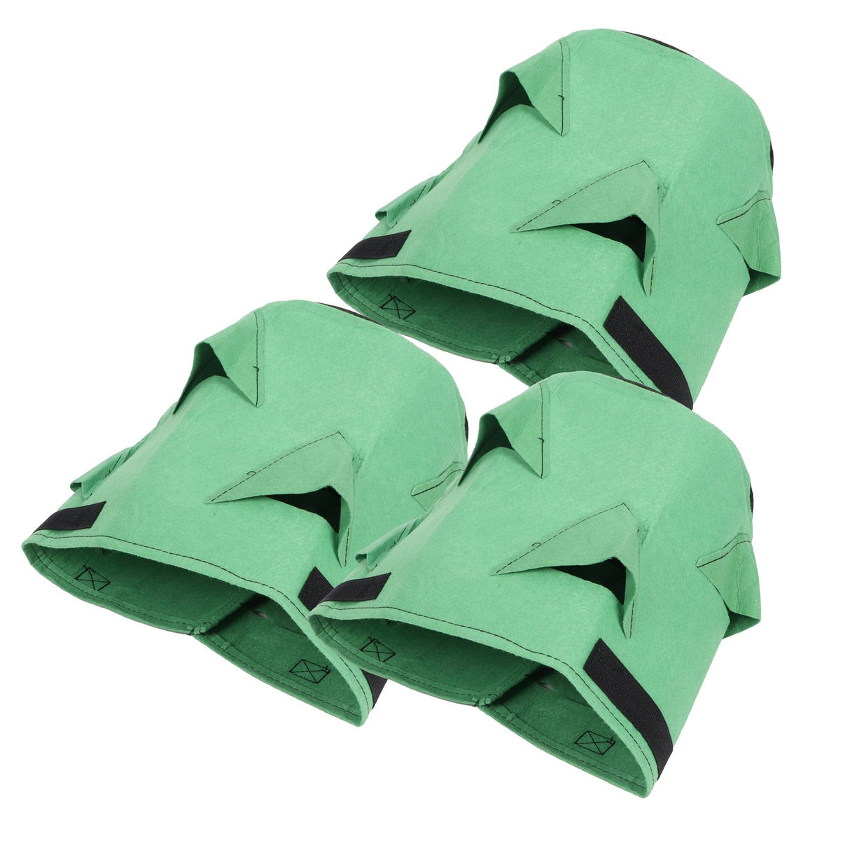 3Pcs 6-Holes Strawberry Planting Bag Felt Garden Plant Grow Bags 26L/7Gallon Green