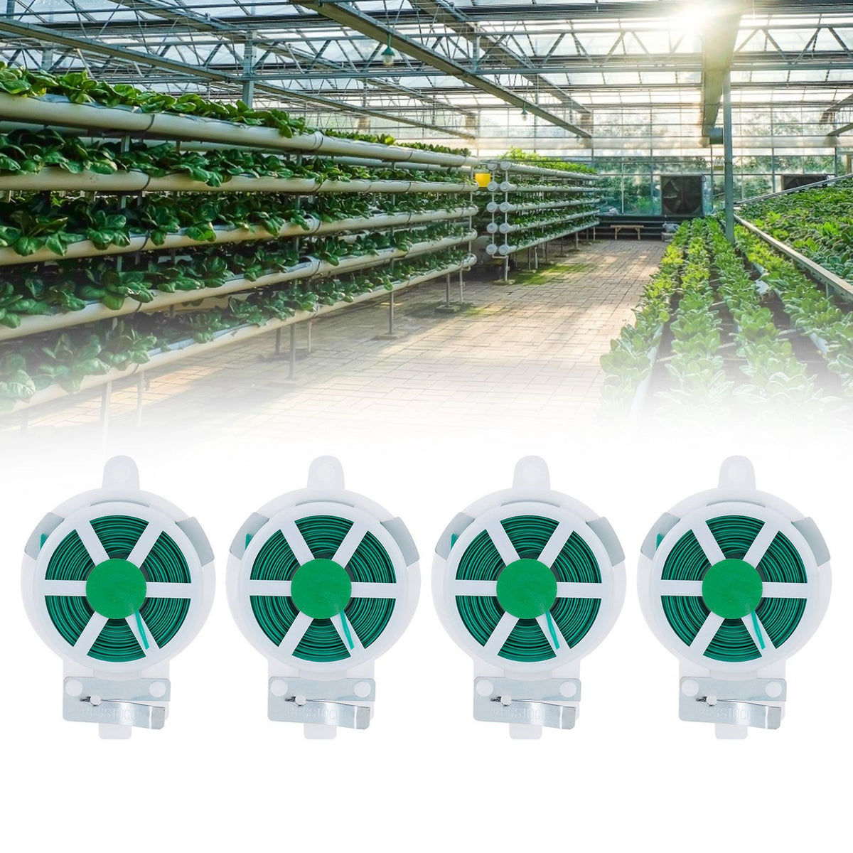4Pcs Garden Plant Ties with Cutter Climbing Plants Flower Support Strap Ties Accessory 30m
