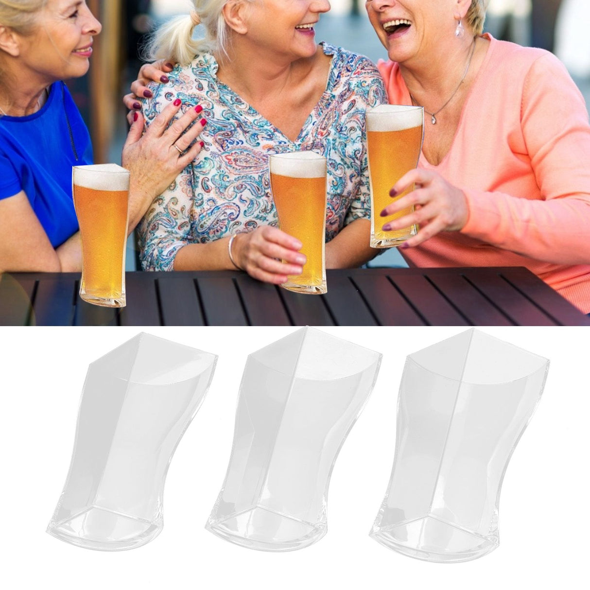 3-in-1 Cup Multifunction Acrylic Beer Liquor Divider Cup for Holiday Birthday Party