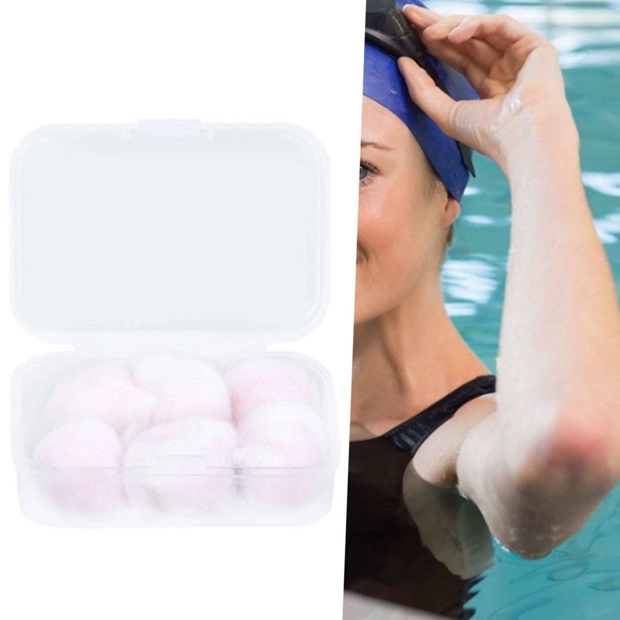 6Pcs Waterproof Earplug Reusable Noise Reduction Wax Cotton Earplugs for Swimming