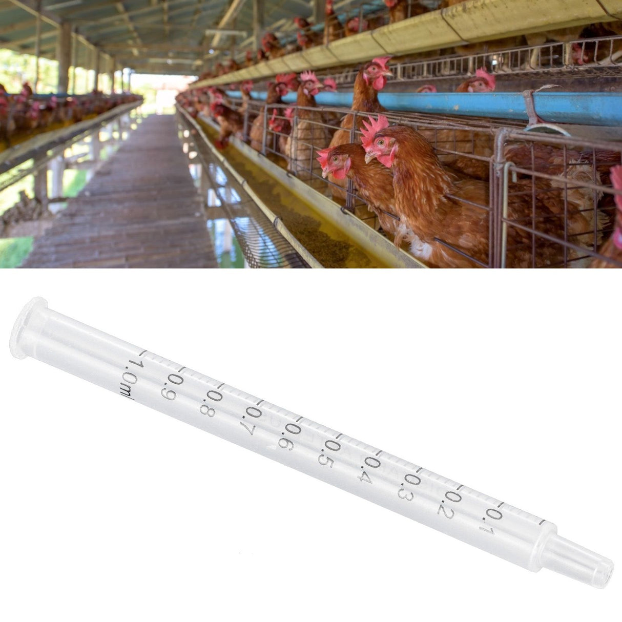 40Pcs Chicken Artificial Insemination Tool Injection Syringe Tube Poultry Farming Accessory