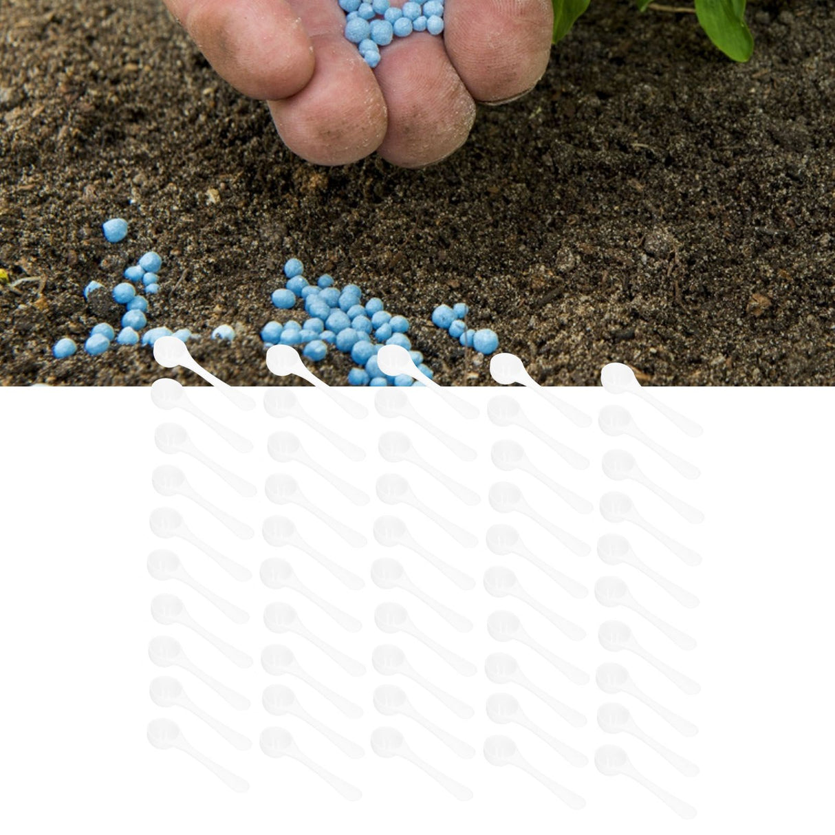 50PCS 5 ml Plastic Measuring Spoon Medicine Powder Fertilizer Scoop Gardening Supplies
