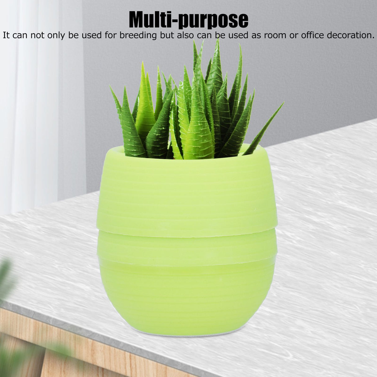 Mini Round Plastic Plant Flower Pot Garden Home Office Decoration Flower Pot for PlantingGreen