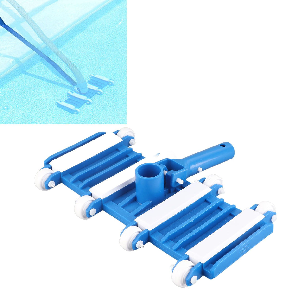 Swimming Pool Vacuum Head with Wheels Removable Adjustable Handle Cleaning Tools