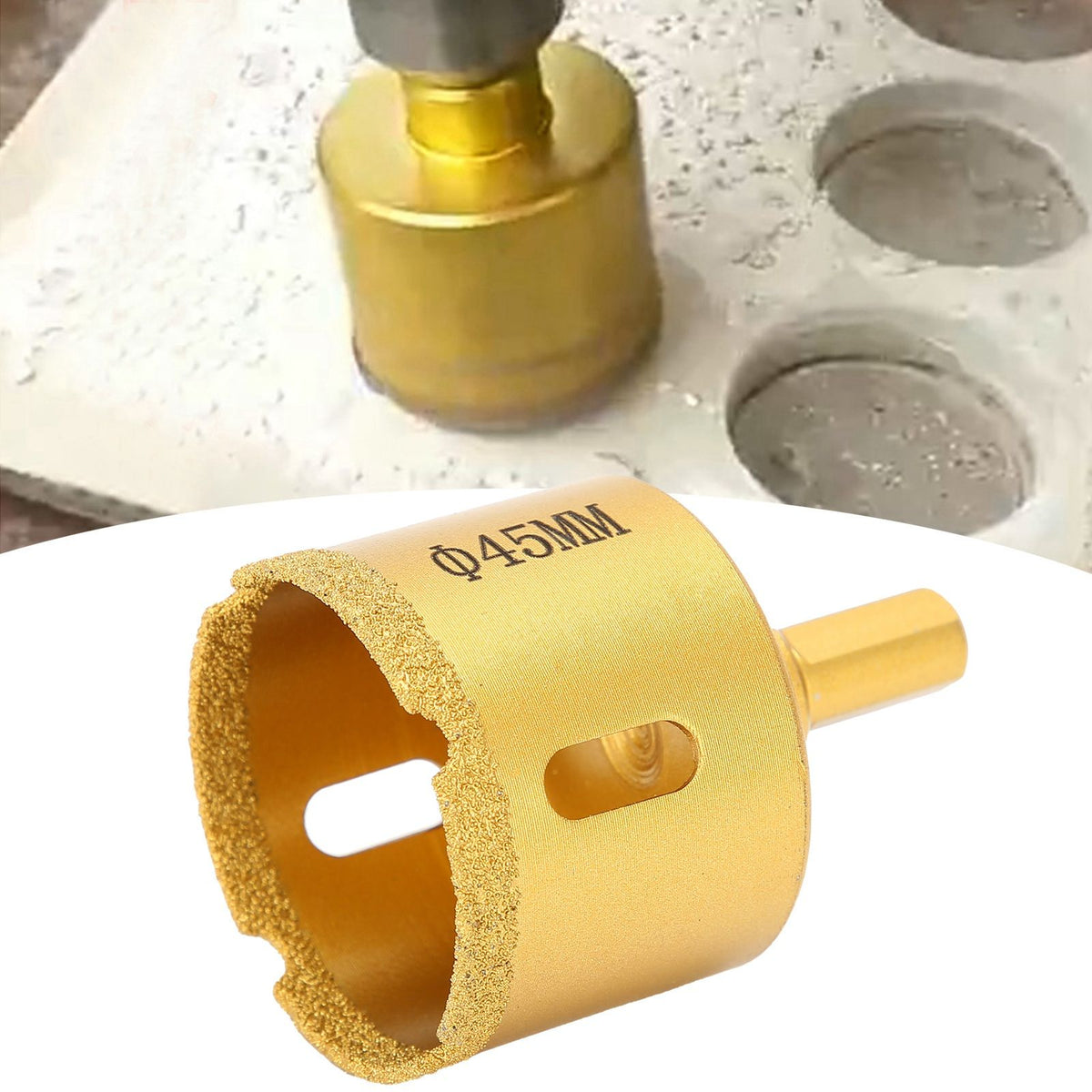 45mm Brazed Diamond Drill Bit Marble Glass Ceramic Tile Hole Saw for Hand Electric Drill