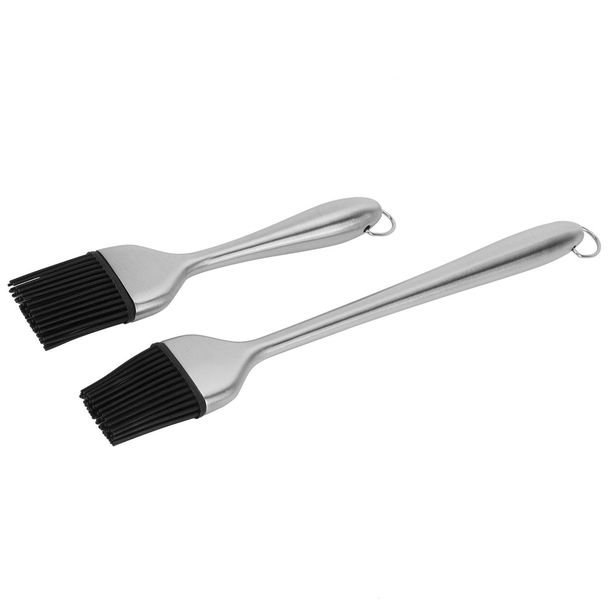 2Pcs/Set Stainless Steel Oil Brush with Food Grade Silicone Barbecue Baking Oil Brush for Home