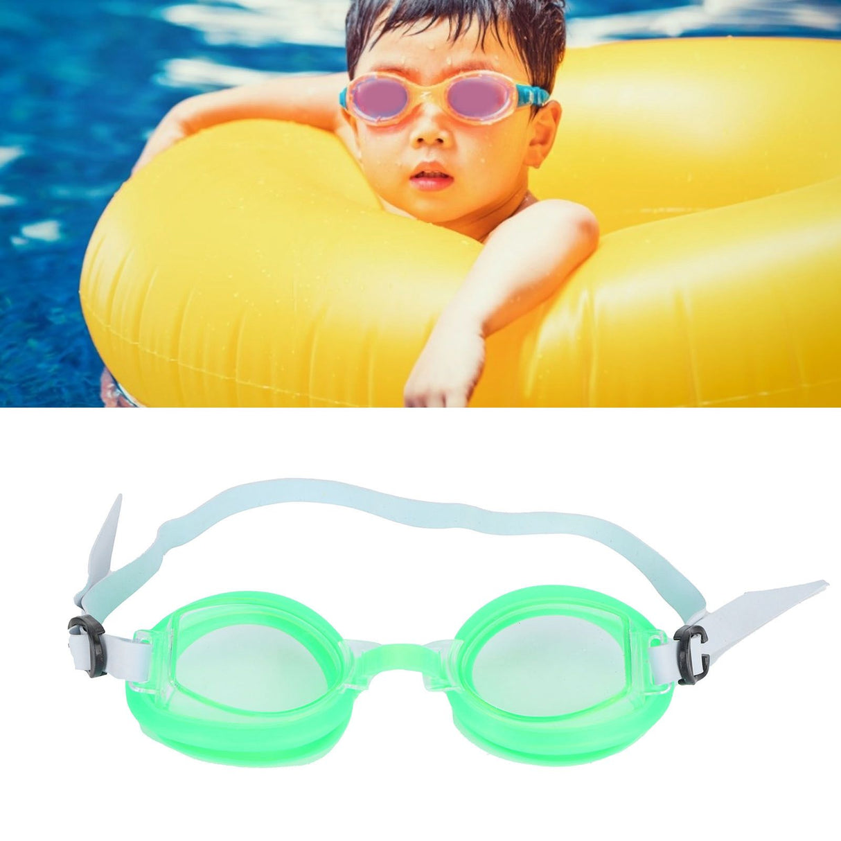 Adjustable Swimming Goggles No Leaking with Ear Plugs and Nose Clip Swim Glasses for Children
