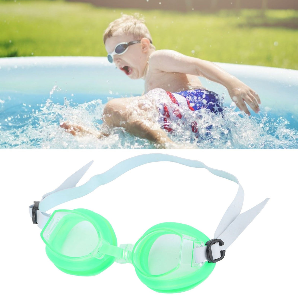 Adjustable Swimming Goggles No Leaking with Ear Plugs and Nose Clip Swim Glasses for Children