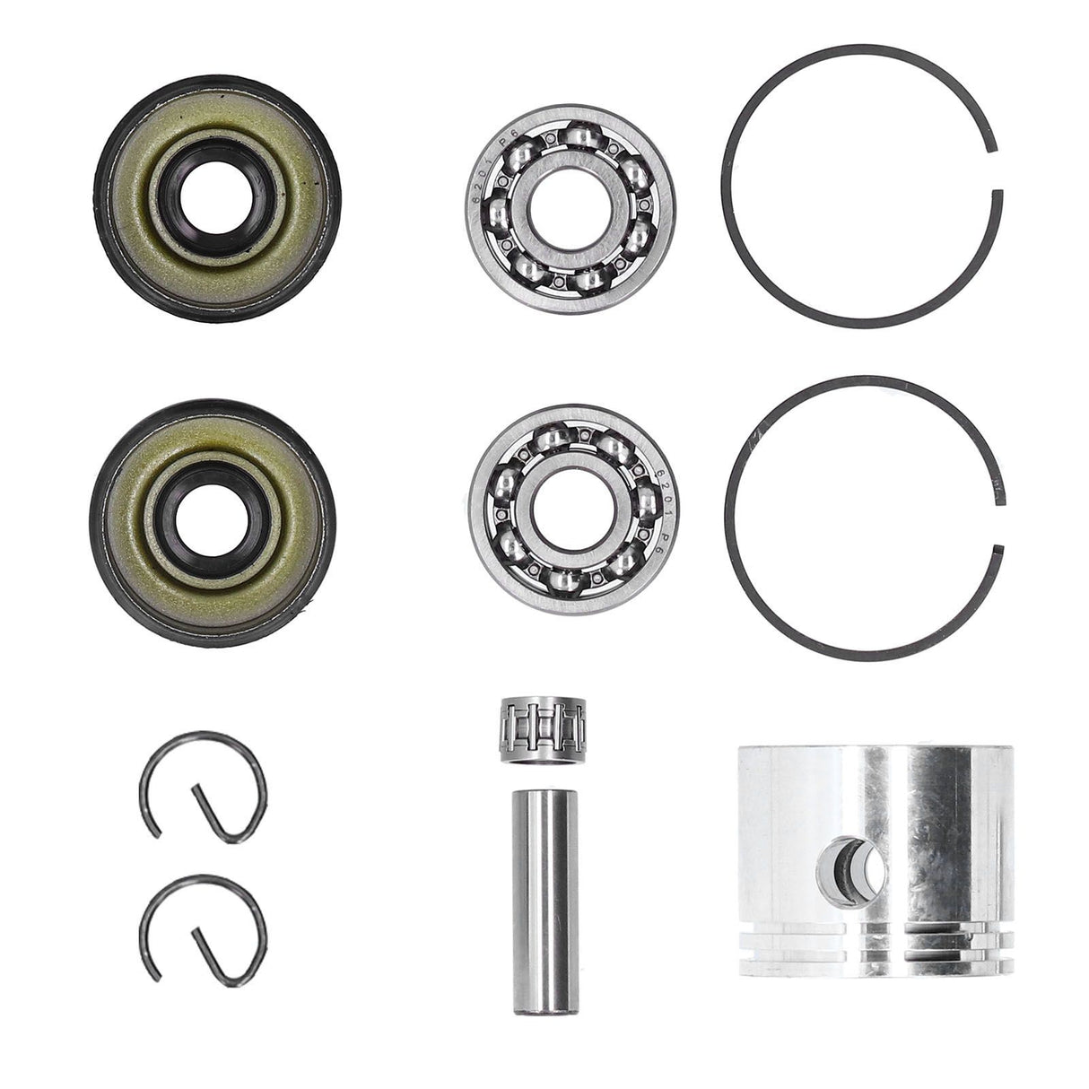 41.1mm Piston Kit Crank Bearing Fit for Poulan 220 221 260 1950 2150 2250 2450 2550