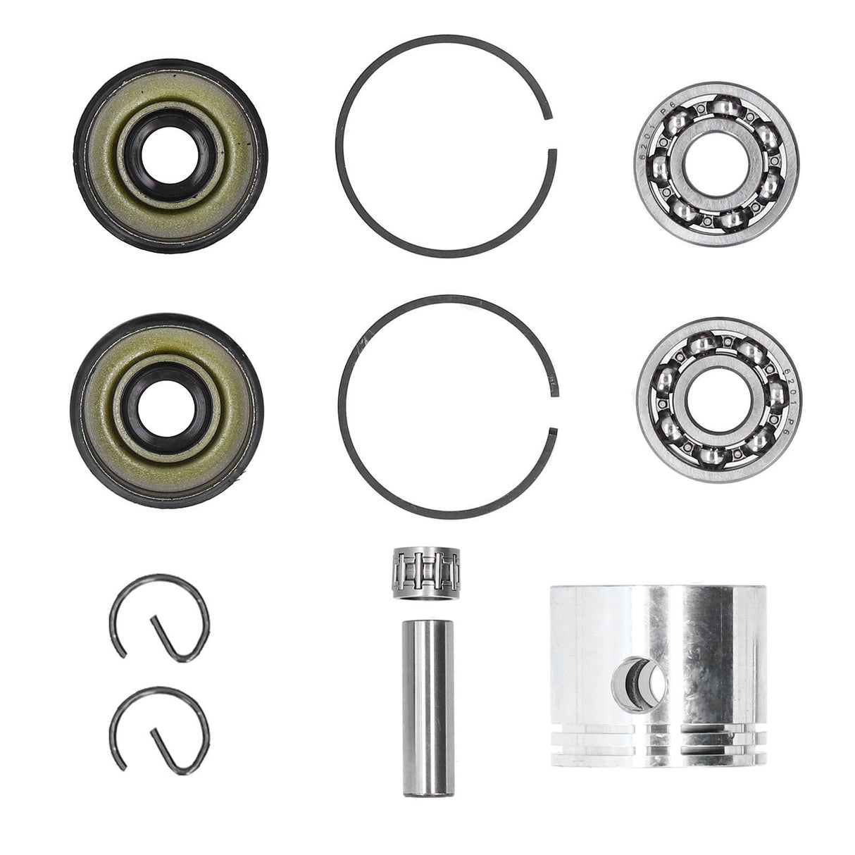 41.1mm Piston Kit Crank Bearing Fit for Poulan 220 221 260 1950 2150 2250 2450 2550