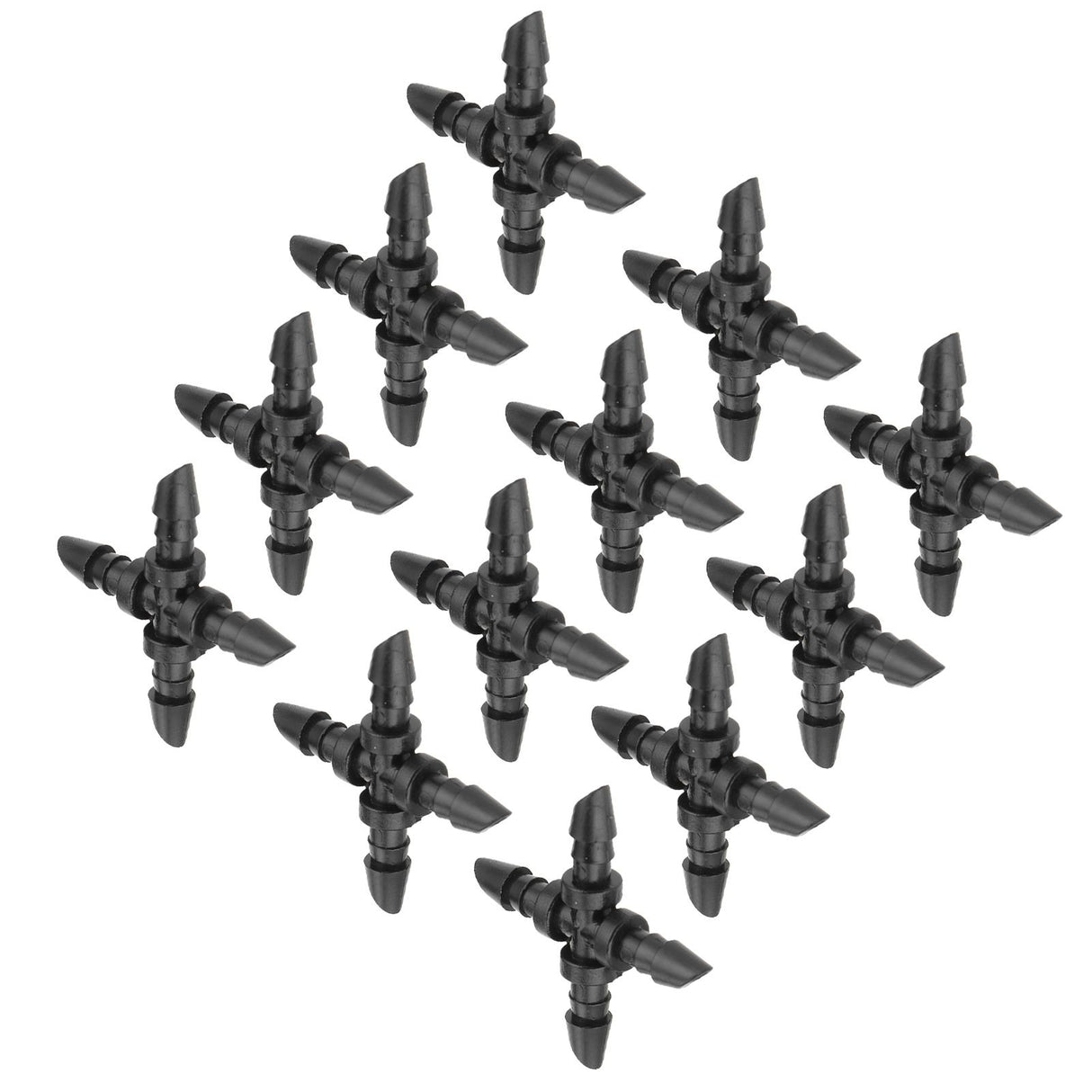 50PCS 4/7 4-Way Hose Connector Cross Fitting Irrigation Tubing Connector Fitting