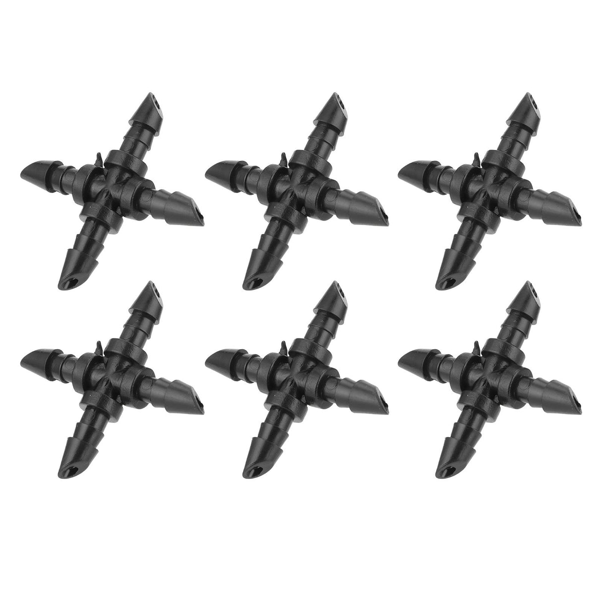 50PCS 4/7 4-Way Hose Connector Cross Fitting Irrigation Tubing Connector Fitting