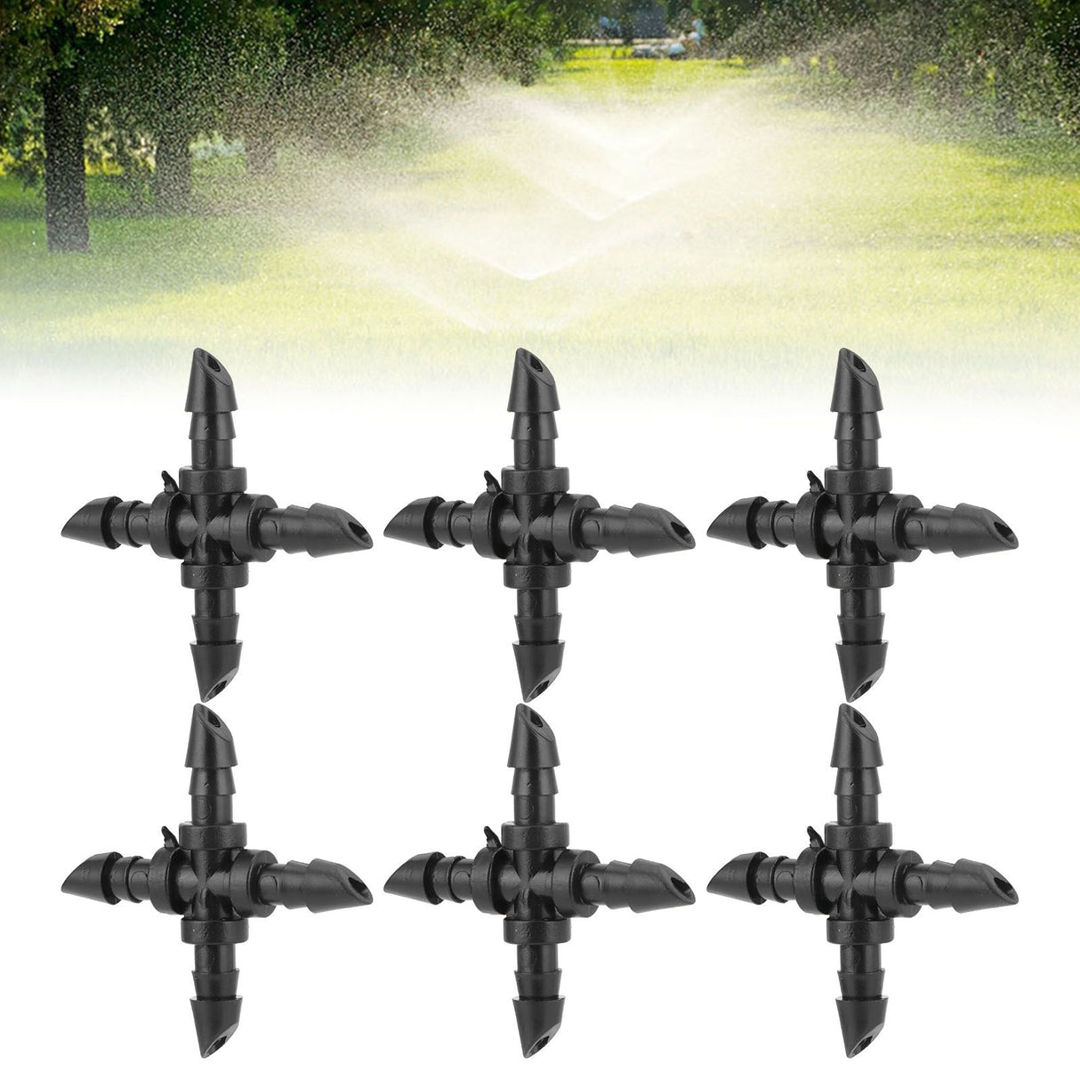 50PCS 4/7 4-Way Hose Connector Cross Fitting Irrigation Tubing Connector Fitting