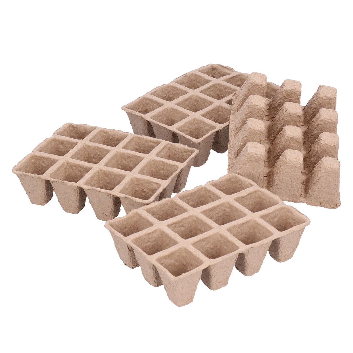 10Pcs 12‑Grid Paper Peat Pot Degradable Nursery Seedling Cup Gardening Accessory
