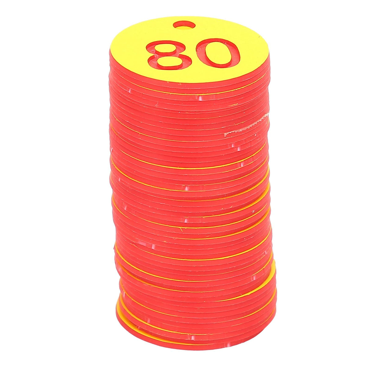 50Pcs Beehive Tag ABS Round Numbered Sign Labels with Hole Livestock Accessory Red Yellow