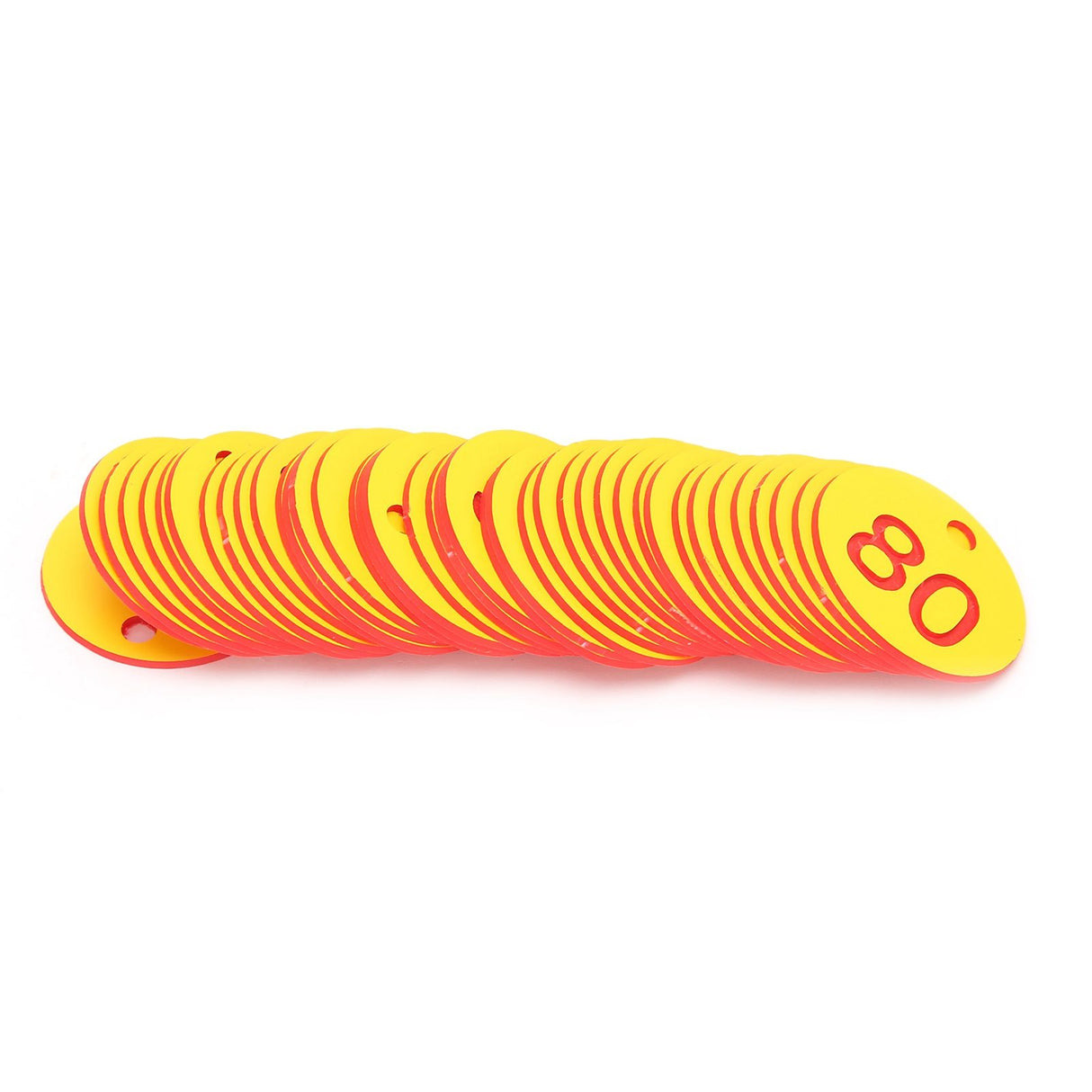 50Pcs Beehive Tag ABS Round Numbered Sign Labels with Hole Livestock Accessory Red Yellow