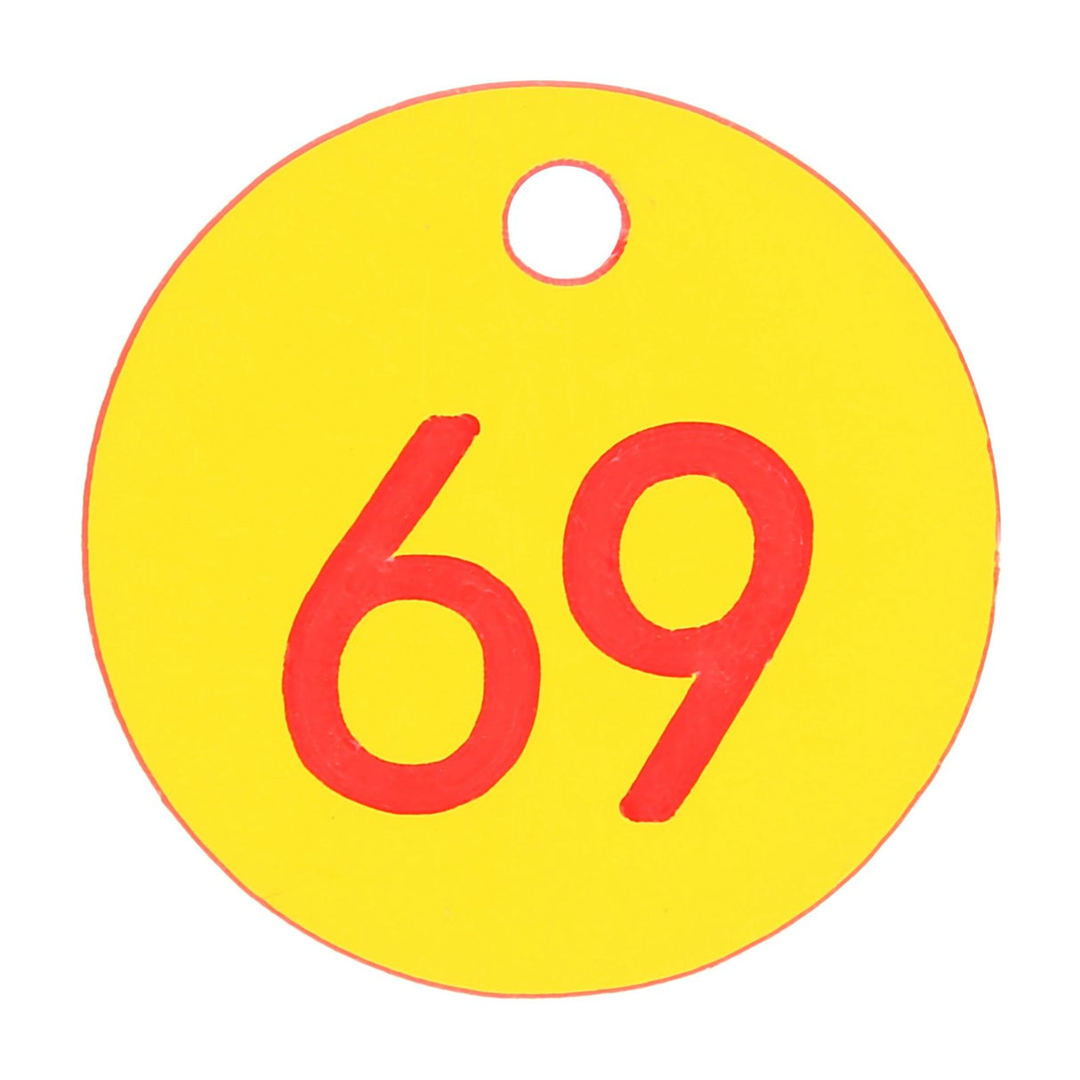 50Pcs Beehive Tag ABS Round Numbered Sign Labels with Hole Livestock Accessory Red Yellow