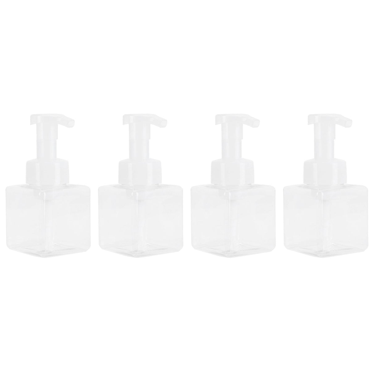 4PCS 250ml Clear Plastic Pump Bottles Foaming Soap Dispenser Refillable Foam Bottle Travel Use
