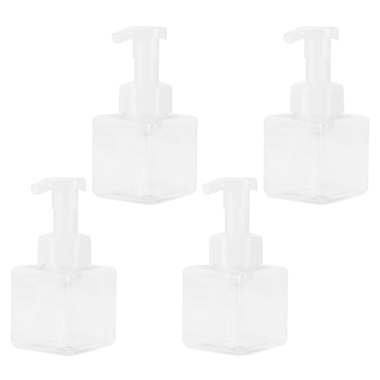4PCS 250ml Clear Plastic Pump Bottles Foaming Soap Dispenser Refillable Foam Bottle Travel Use