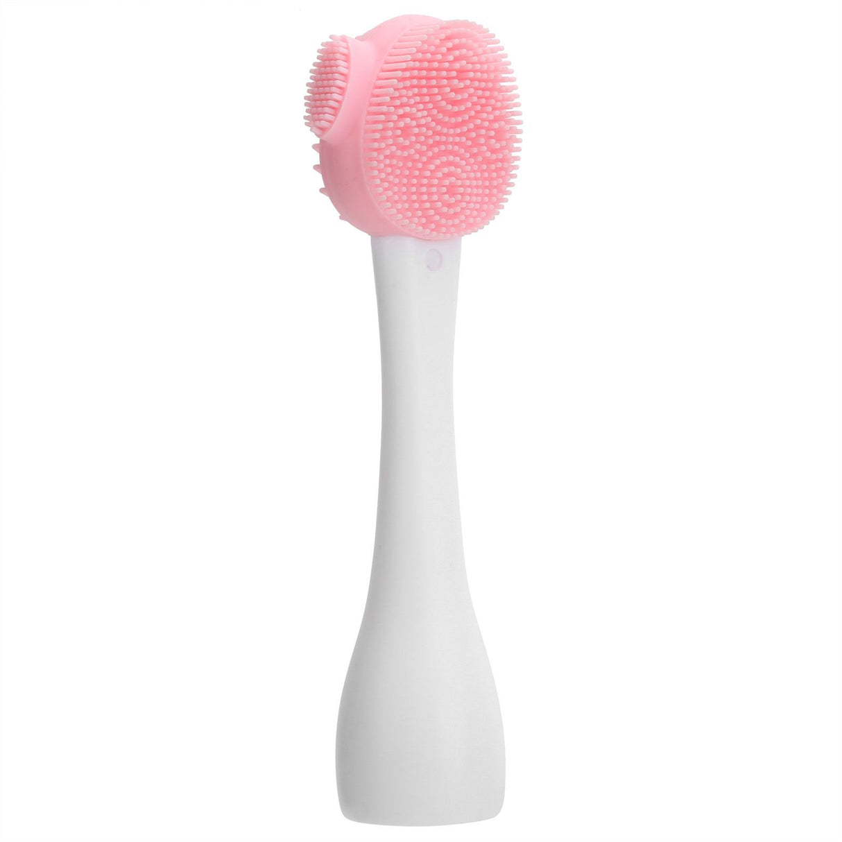 Handheld Silicone Face Cleaning Brush Mask DIY Mixing Stick Makeup Cleansing BrushPink and White Single Head